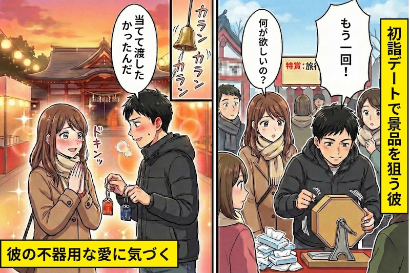 初詣デートで彼がやたら景品を狙う→「何が欲しいの?」って聞いたら、彼の不器用な愛に気づいた話