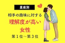 【星座別】相手の趣味への理解度が高い女性ランキング＜第１位～第３位＞