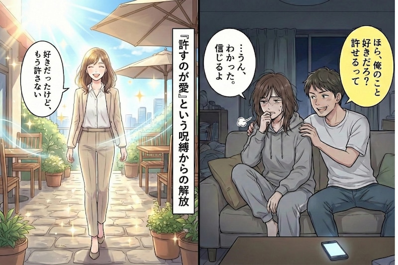 「俺のこと好きなら許せるでしょ」浮気がバレるたびに同じ言葉を繰り返す彼氏→3回目で私が突きつけた最後通告