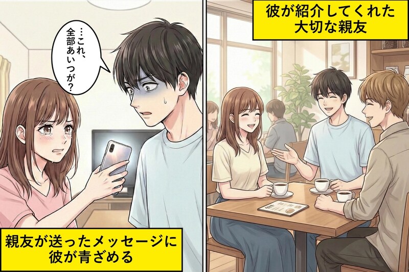 「俺の親友だから仲良くして」と言う彼氏→その親友が私に送ってきた内容を見せたら、彼が言葉を失った