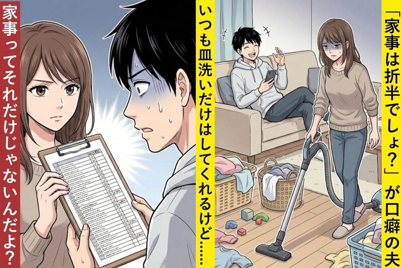 「折半でしょ？」が口癖の夫→皿洗いだけの現実に条件を出したら青ざめた