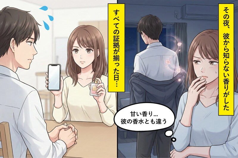 帰宅した彼氏からいつもと違う香りがした夜→何も言わずにその香水を探し当てて、証拠を揃えていったら...