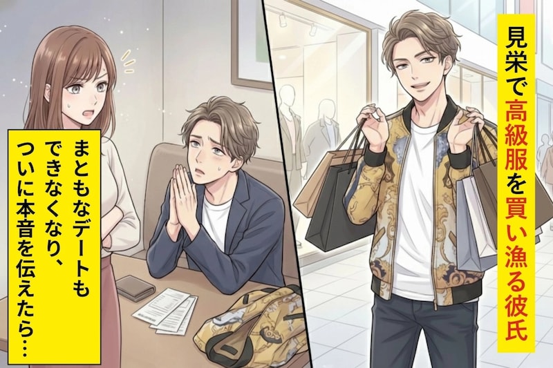 見栄で高級服を買い漁る彼氏→まともなデートもできなくなり、ついに本音を伝えた結果...