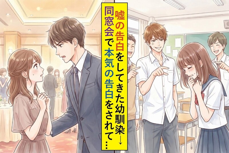 学生時代、私に嘘の告白をしてきた幼馴染「あんなの本気にしないで」→同窓会で本気の告白をされて...