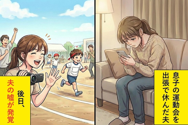 息子の運動会を「出張」で休んだ夫→後日SNSを見たら、同僚とゴルフ場で楽しそうにしている写真を見つけた