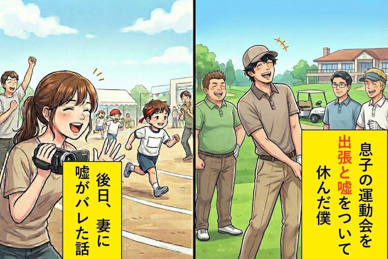 息子の運動会を出張と嘘をついて休んだ僕→後日、妻に見られた写真で全てがバレた話