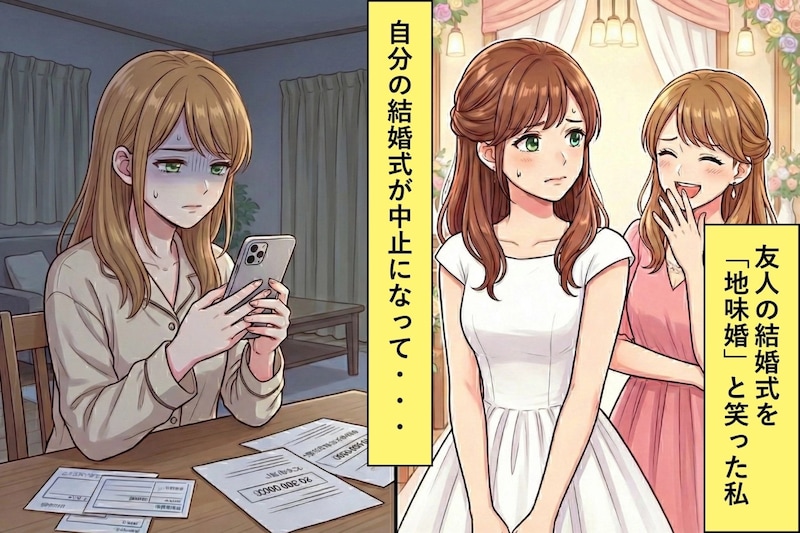 結婚式で新婦の友人を「地味婚」とバカにした私→自分の結婚式が中止になって気づいたこと