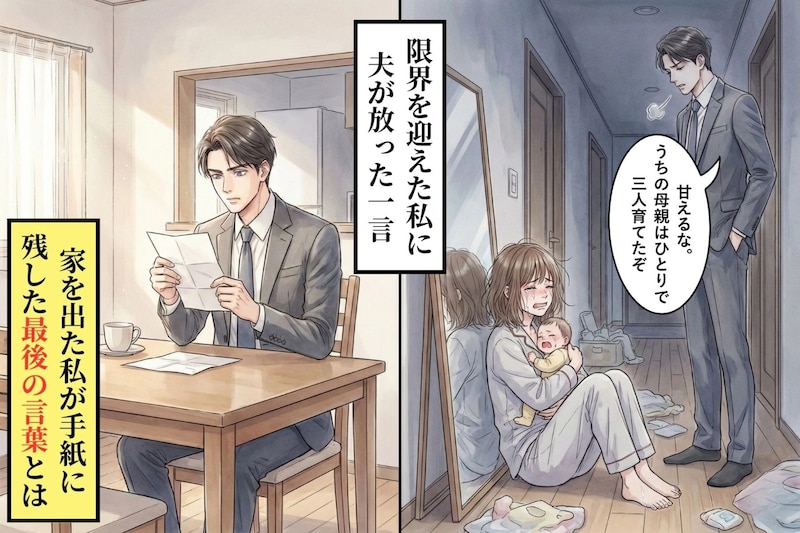 泣く私に「甘えるな」と夫が言った→家を出た私が手紙に残した最後の言葉