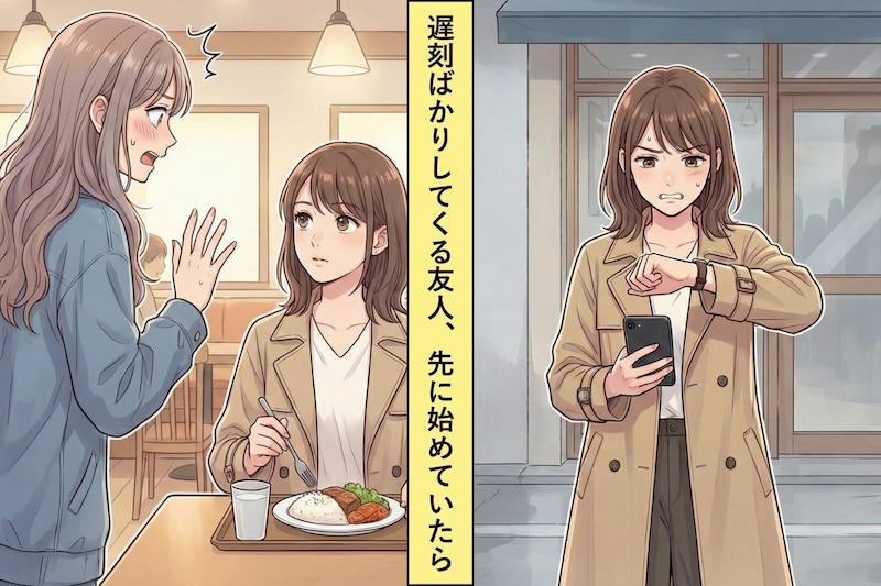 毎回３０分遅刻する友人に「先に始めてるね」と伝えてみた時の、彼女の反応