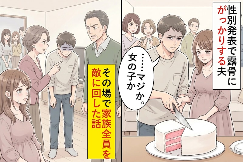 性別発表で露骨にがっかりする夫→その場で家族全員を敵に回した話