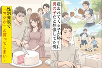 産まれてくる子が勝手に男の子だと想像してた俺→性別発表で「マジか」と言ってしまい...