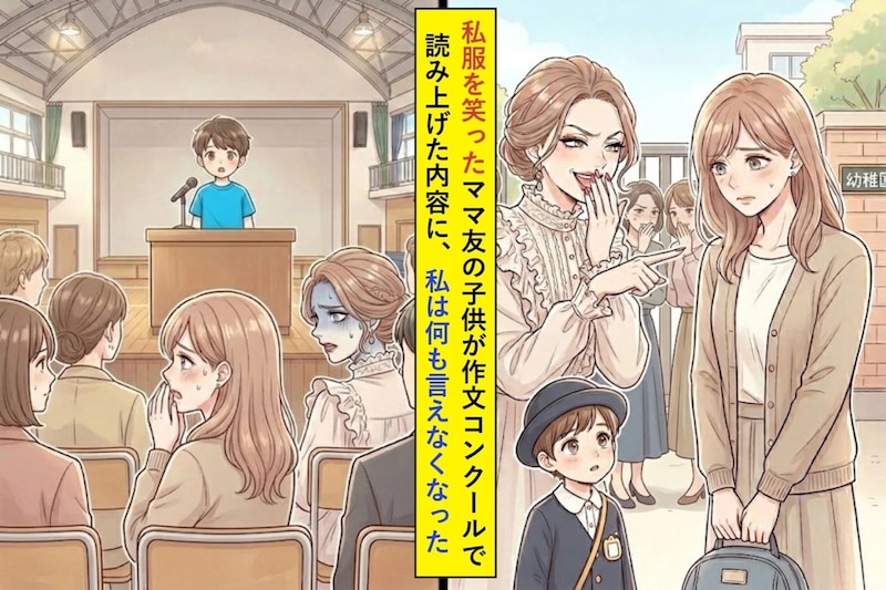「毎日同じ服」と笑っていたママ友の子供が作文コンクールで読み上げた内容に、私は何も言えなくなった