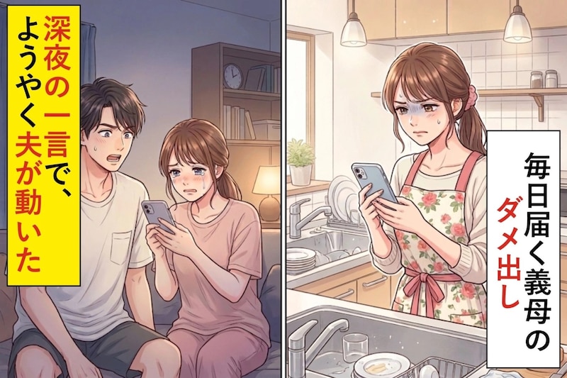 毎日届く義母のダメ出し→深夜の一言で、ようやく夫が動いた