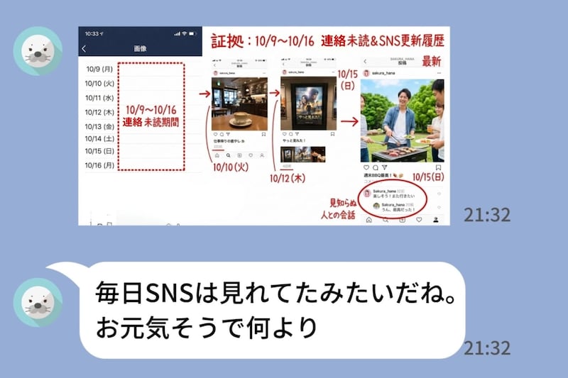 「毎日SNSは見れてたみたいだね」彼女から届いたメッセージで、自分の最低さを知った