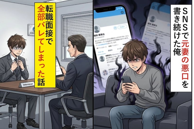 SNSで元妻の悪口を書き続けた俺→「匿名だから大丈夫」だと思っていたら、転職面接で全部バレてしまった話