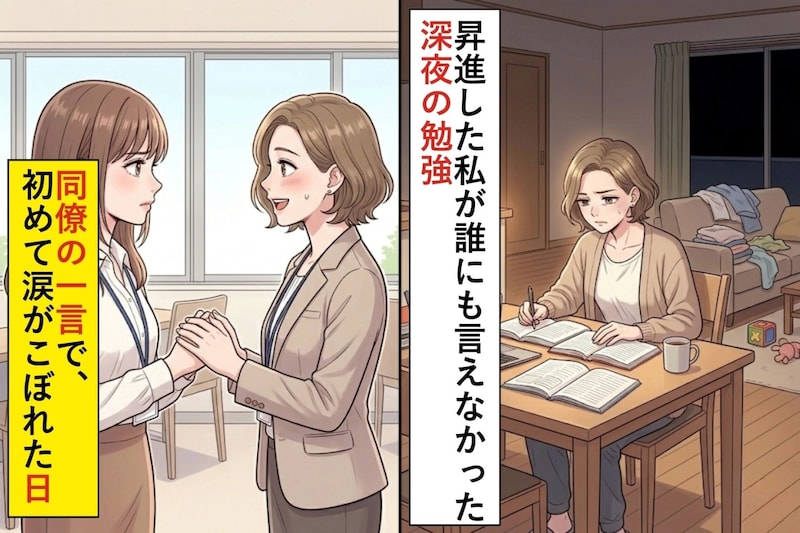 昇進した私が誰にも言えなかった“深夜の勉強”→同僚の一言で、初めて涙がこぼれた日