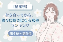 【星座別】付き合ってから、徐々に好きになる女性ランキング＜第４位～第６位＞