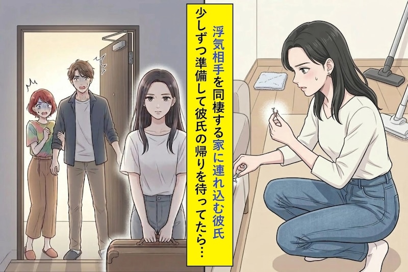 浮気相手を同棲する家に連れ込む彼氏→少しずつ準備して彼氏の帰りを待ってたら…