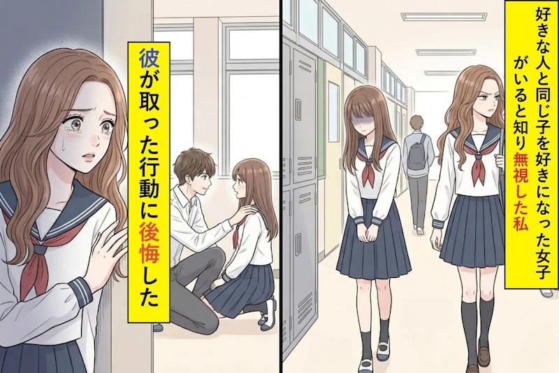 同じ人を好きになった女子がいると知り無視した私→彼が取った行動に後悔した