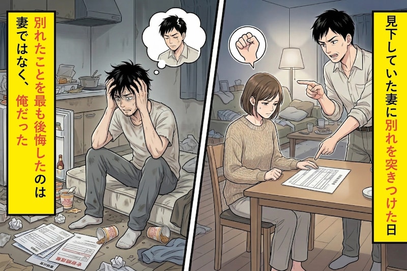 見下していた妻に別れを突きつけた日。別れたことを最も後悔したのは妻ではなく、俺だった。
