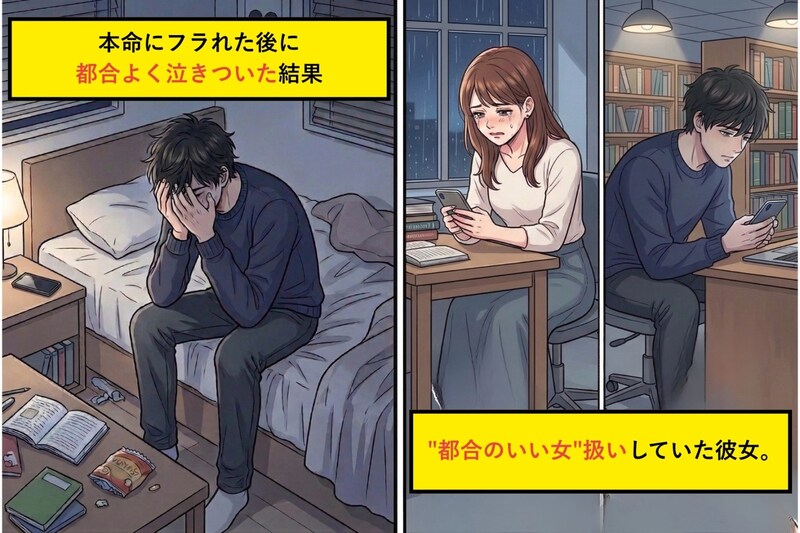 "都合のいい女"扱いしていた彼女。本命にフラれた後に都合よく泣きついた結果