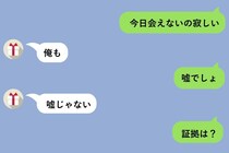 「今日会えないの寂しい」と送ったら即「俺も」と返ってきた。嘘だと思って「証拠は？」と聞いた私に、彼が送ってきた一枚の写真