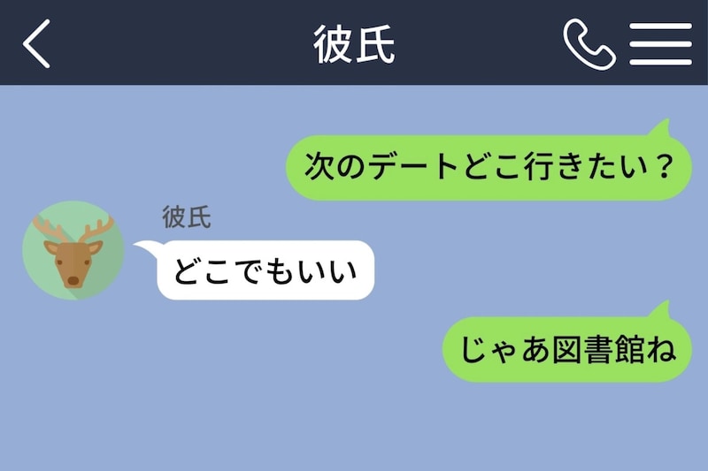 「次のデートどこ行きたい？」に「どこでもいい」と返した彼→「じゃあ図書館ね」と送ったら秒で返信が来た
