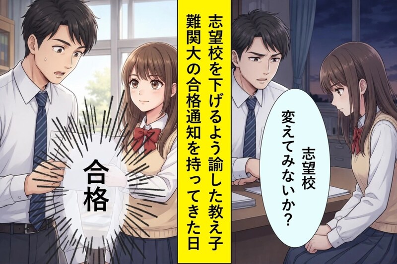 志望校を下げるよう諭した教え子が、難関大の合格通知を持ってきた日