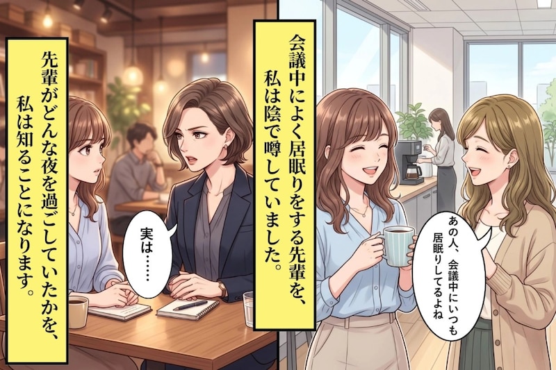 「あの人、会議中にいつも居眠りしてるよね」と噂される同僚→本当の理由を知った日