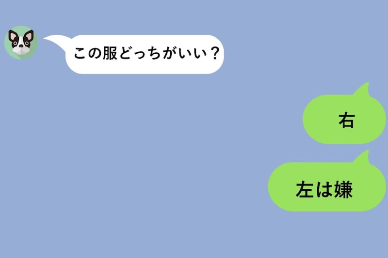 服選びの返信が「右」「左は嫌」だけになる俺が、彼女にようやく打ち明けた事情
