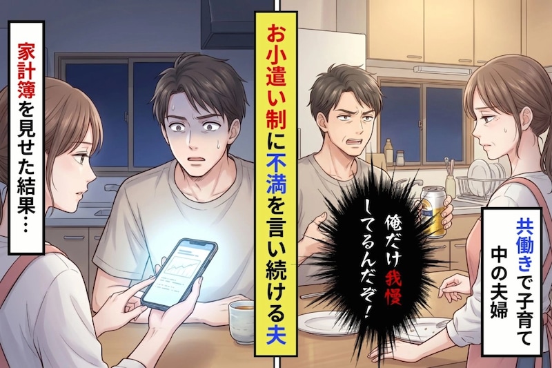 「俺だけ小遣い制って不公平じゃない？」と不満を言い続ける夫→家計簿を見せた夜の沈黙