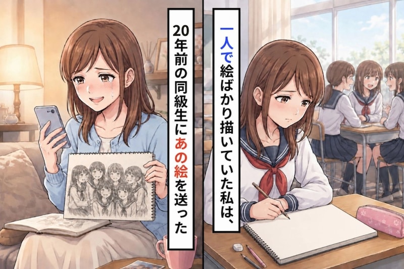 一人で絵ばかり描いていた20年前の私。同級生からのDMに、私はあの絵を送った