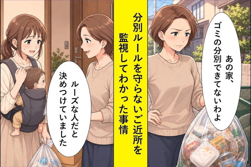 「あの家、ゴミの分別できてないわよ」と監視しているご近所→引っ越してきた家族の事情を知った日