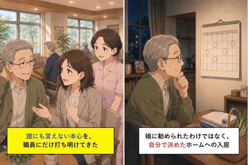 ホームに入ると決めたのは私だ。娘にも親戚にも言えない本心を、職員にだけ打ち明けてきた