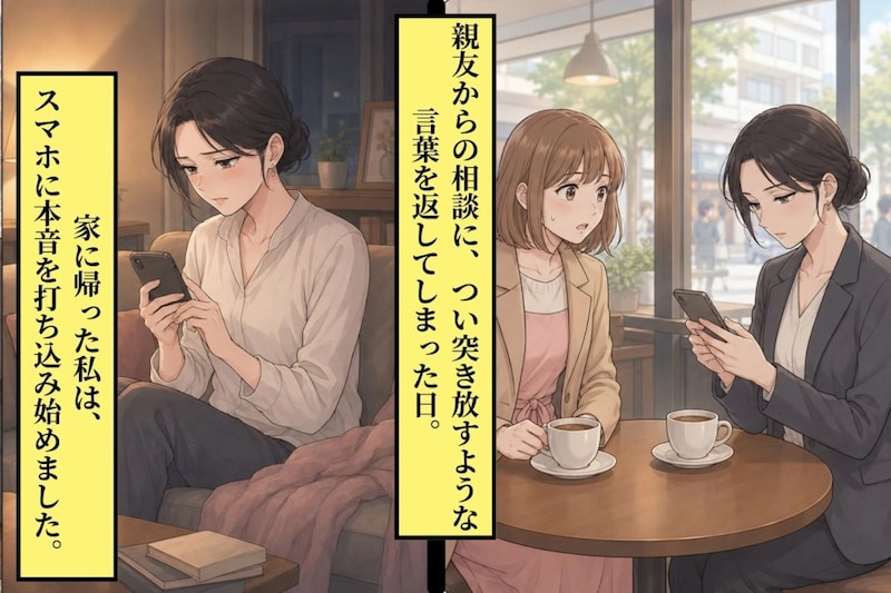 親友の相談を突き放した私が、夜のスマホに打ち込んだ長い本音