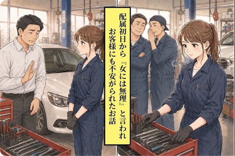 自動車整備士になった私。工場に配属初日から『女には無理』と言われ、客にも不安がられた
