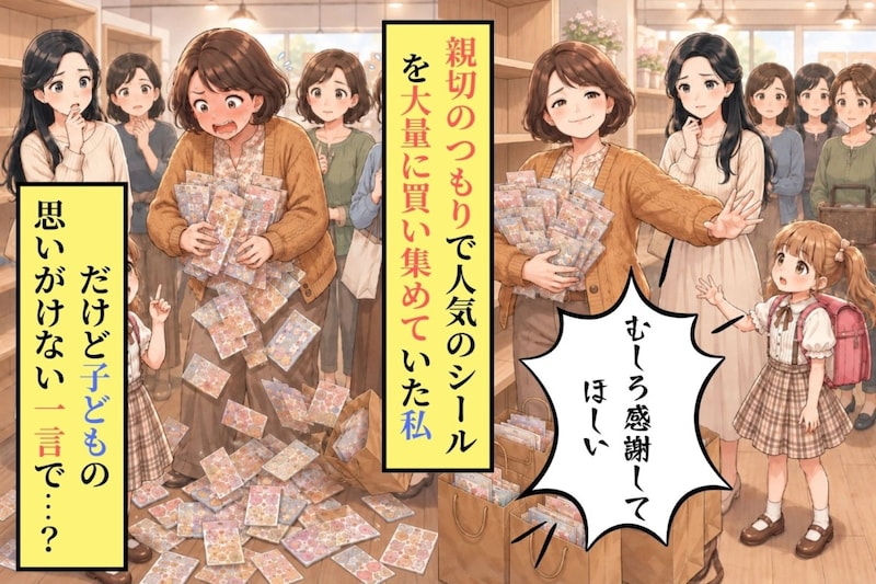 親切のつもりで人気のシールを大量に買い集めていた私→聞こえてきたある子どもの問いかけ
