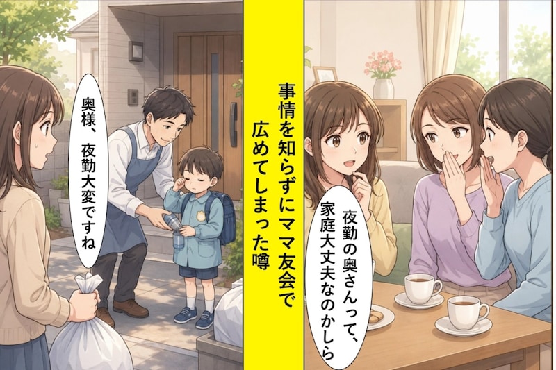 『夜勤の奥さんって、家庭大丈夫なのかしら』と噂した私→ゴミ出しで見た夫の姿に頭が下がった話