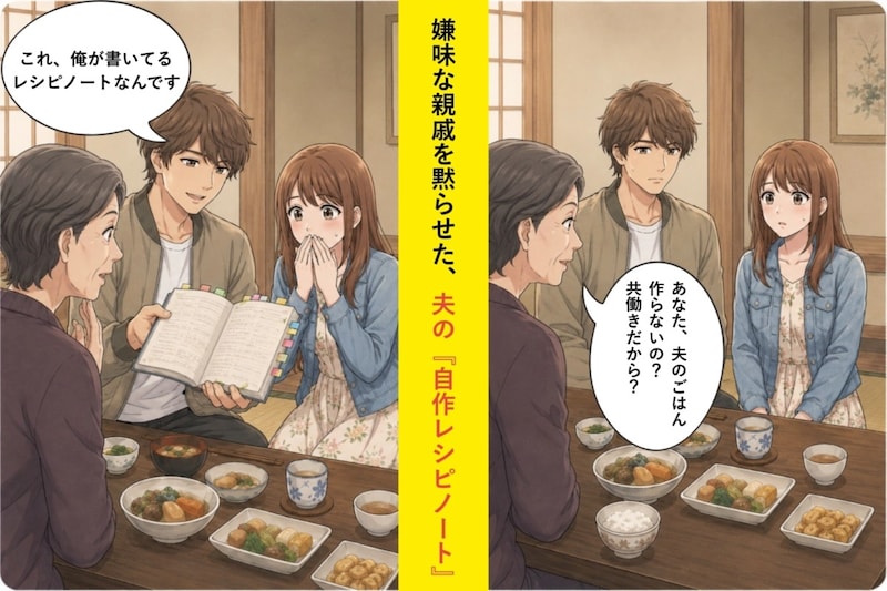 「ごはん作らないの?共働きだから?」嫌味な親戚を黙らせた、夫の『自作レシピノート』