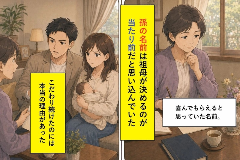 「私が決めておいたから」孫の名前は祖母が決めるのが当たり前だと思い込んでいた私→こだわり続けた本当の理由