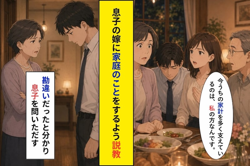 「家のことは任せてる」と息子は言った。だから諭したつもりが、恥をかいたのは私だった