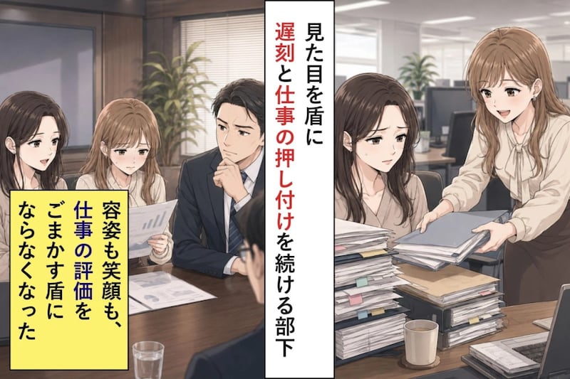 見た目を盾に遅刻と仕事の押し付けを続ける部下。お気に入りの課長の前で彼女が黙り込んだ日