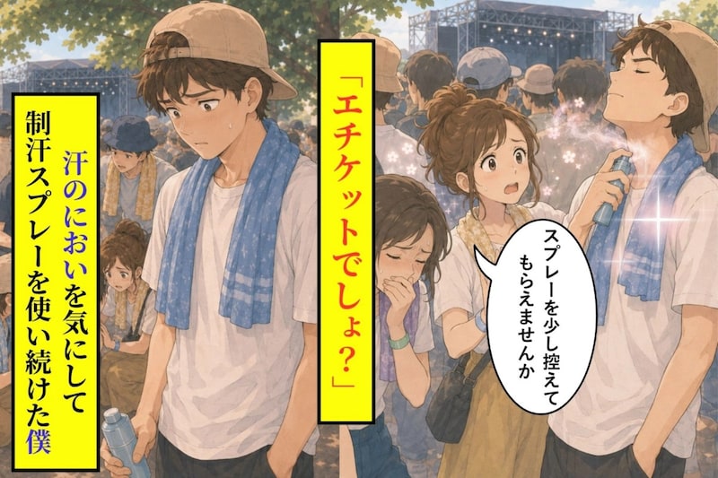 汗のにおいを気にして制汗スプレーを使い続けた僕→人混みで本当に迷惑だったものに気づいた話