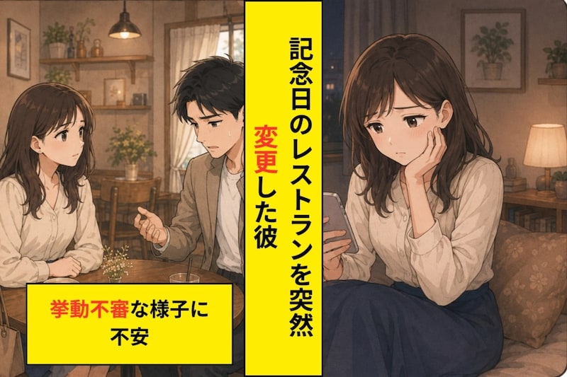 記念日に予約した店を当日カフェに変えた彼。素っ気ない態度に、気持ちが離れたのだと思いました
