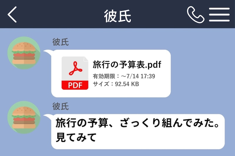 彼から届いた旅行の予算表。私の分にだけ「相談」とあって、理由を聞けないまま数日が過ぎた話