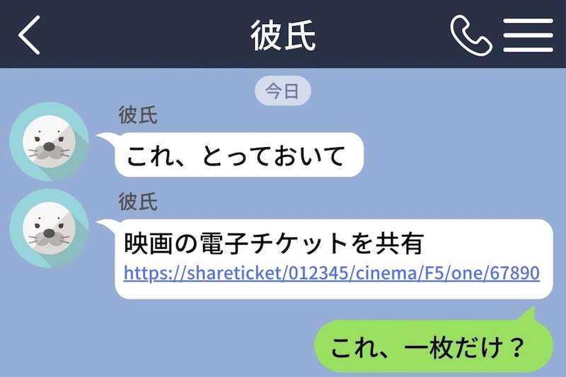 届いた映画チケットが一枚だけ。「これ、一枚だけ?」と送るまで、私は悪い想像をしていた
