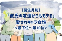 【誕生月別】「彼氏の友達からもモテる」愛されキャラ女性ランキング＜最下位～第１０位＞