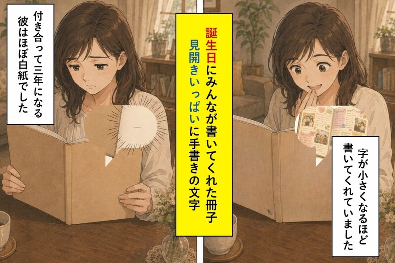 みんなが書いてくれた誕生日の冊子で、彼のページだけ白紙に近かった話
