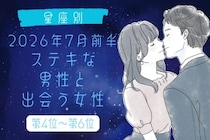 【星座別】2026年７月前半、ステキな男性と出会う女性ランキング＜第４位〜第６位＞
