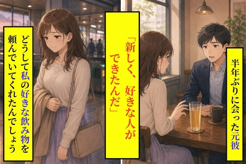 「新しく、好きな人ができたんだ」と元彼が言った席に、私の好きな飲み物があった